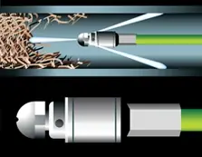 Jetter graphic cleaning pipe
