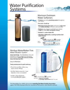 Water purification brochure with RO system