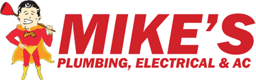 Mike's Plumbing, Electrical & AC with Mighty plumber logo